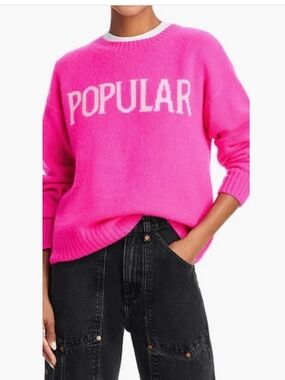 Aqua Cashmere Sweater, Wicked Collab. "Popular" Pink